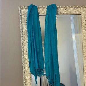 Teal Scarf with Fringe